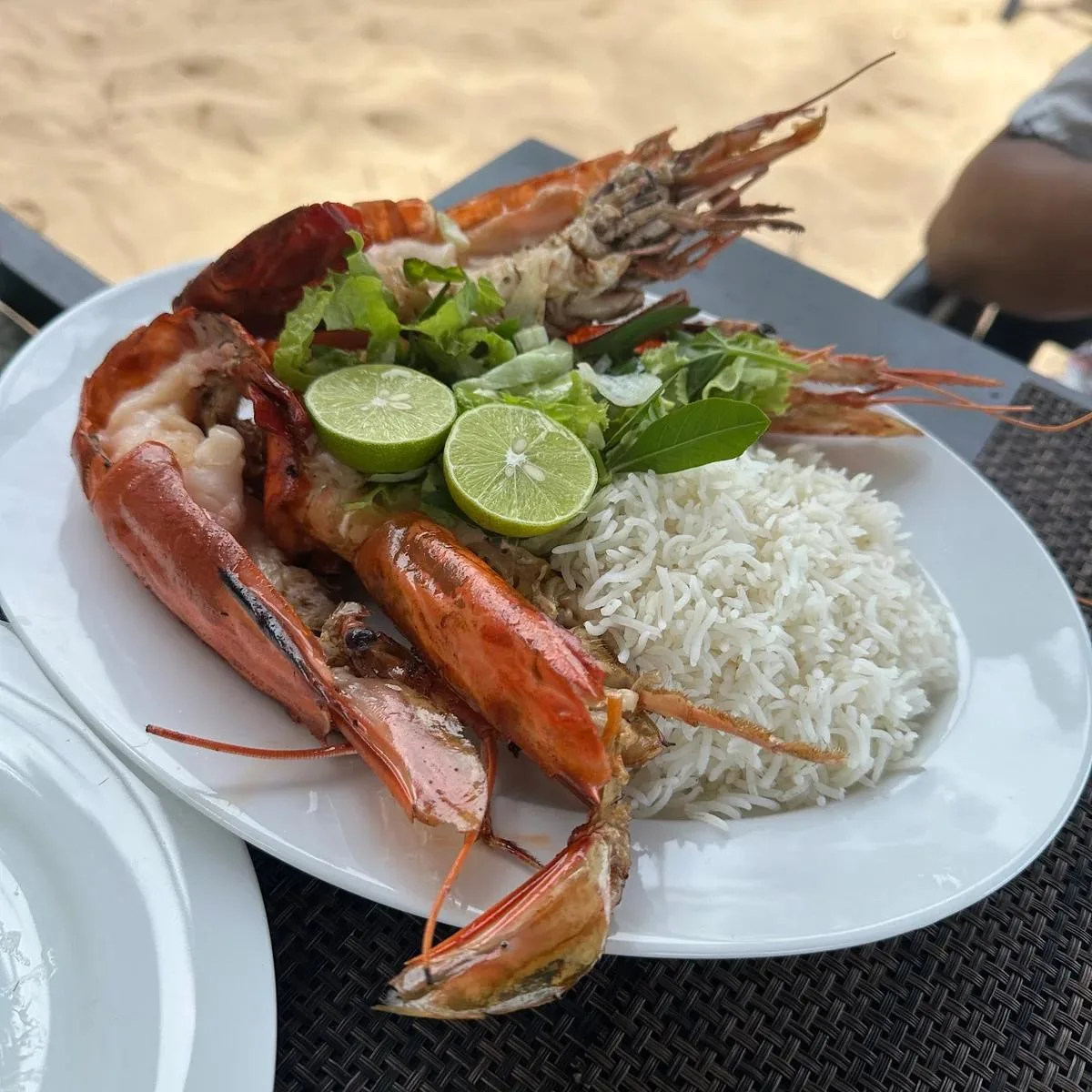 Traditional seafood lunch served on an island in Mida Creek Watamu